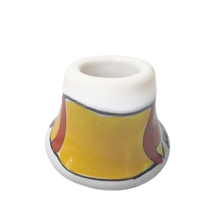 Porta candela piccolo tondo Folk Campanella Ceramiche De Simone Porta candela piccolo tondo Folk Campanella Ceramiche De Simone